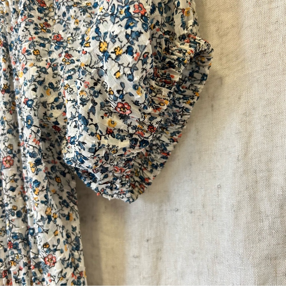 Madewell Smock-Waist Peasant Midi Dress in Blossoming Vine size small tall - Picture 5 of 11